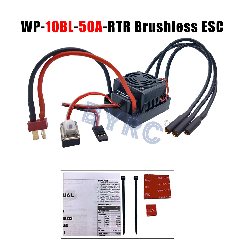 HOBBYWING Waterproof 25A 50A 60A 80A 100A 120A 150A 160A 200A RTR Brushless ESC Speed Controller For 1/10 1/8 1/7 1/6 1/5 RC Car