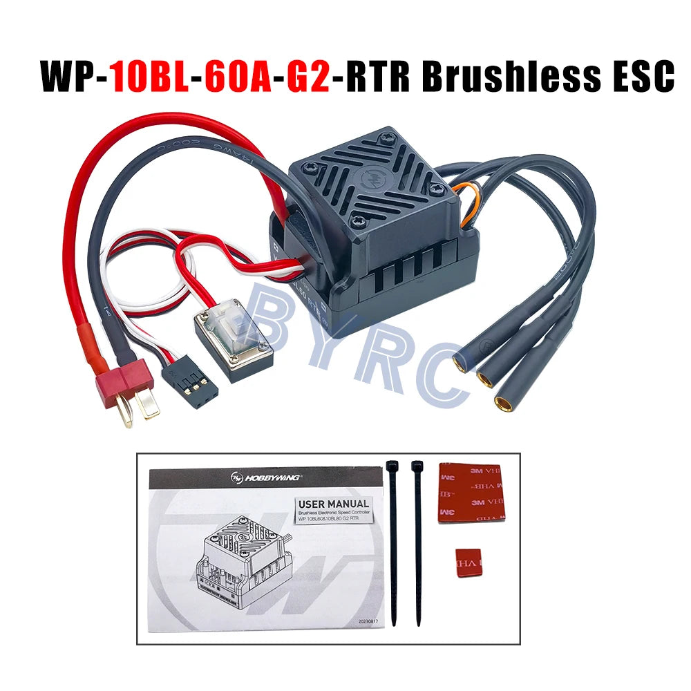 HOBBYWING Waterproof 25A 50A 60A 80A 100A 120A 150A 160A 200A RTR Brushless ESC Speed Controller For 1/10 1/8 1/7 1/6 1/5 RC Car