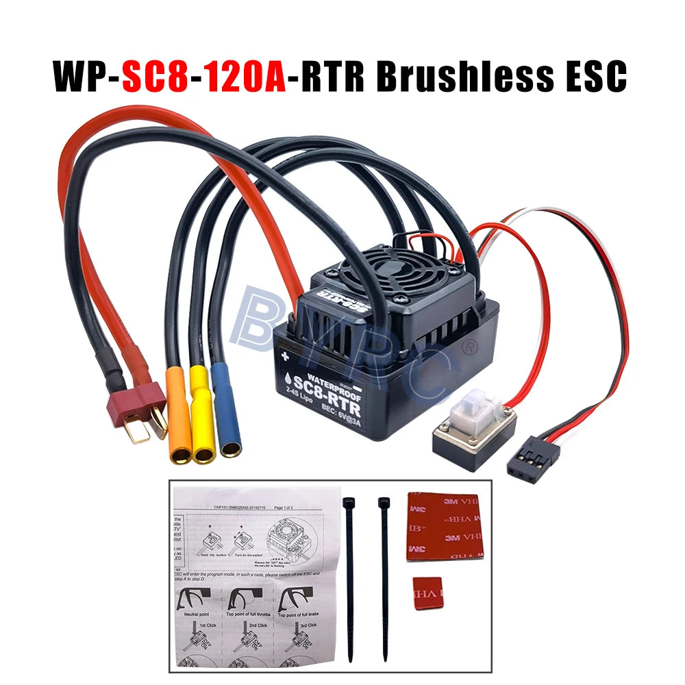 HOBBYWING Waterproof 25A 50A 60A 80A 100A 120A 150A 160A 200A RTR Brushless ESC Speed Controller For 1/10 1/8 1/7 1/6 1/5 RC Car