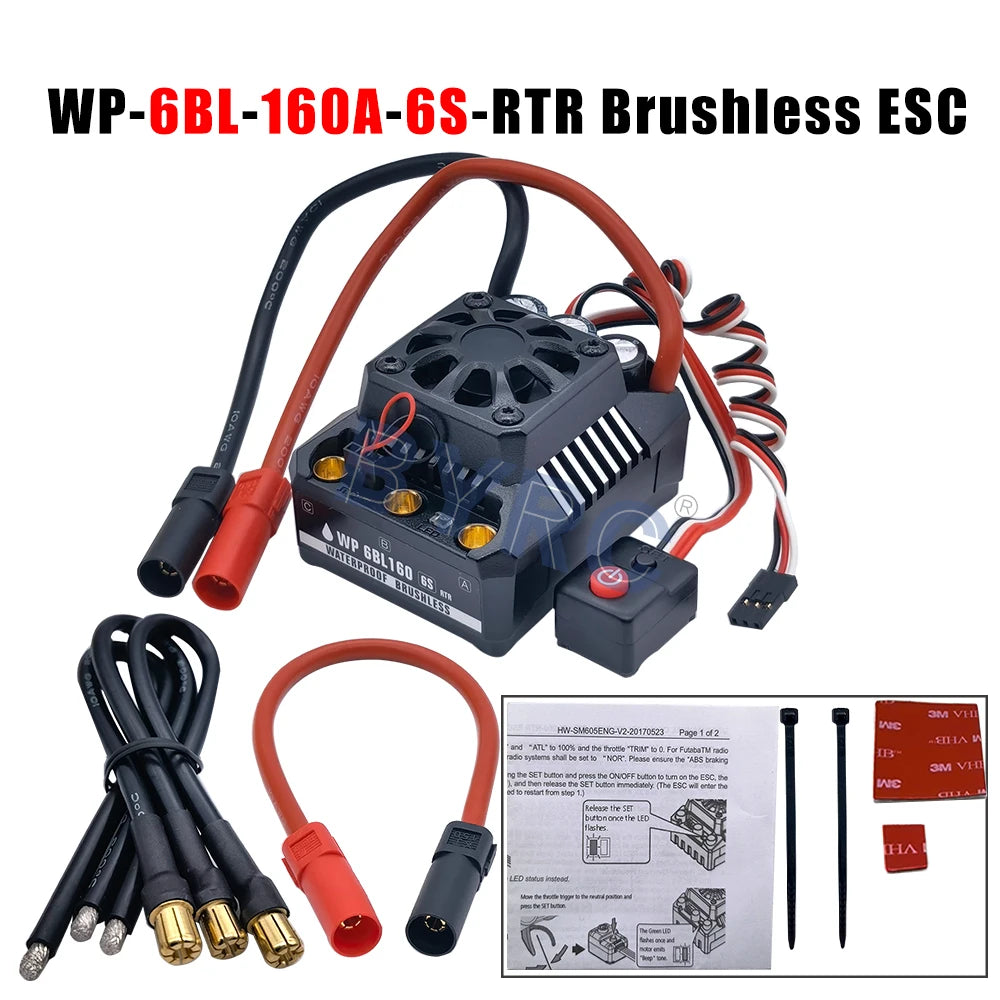 HOBBYWING Waterproof 25A 50A 60A 80A 100A 120A 150A 160A 200A RTR Brushless ESC Speed Controller For 1/10 1/8 1/7 1/6 1/5 RC Car