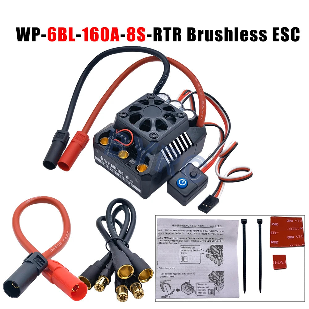 HOBBYWING Waterproof 25A 50A 60A 80A 100A 120A 150A 160A 200A RTR Brushless ESC Speed Controller For 1/10 1/8 1/7 1/6 1/5 RC Car
