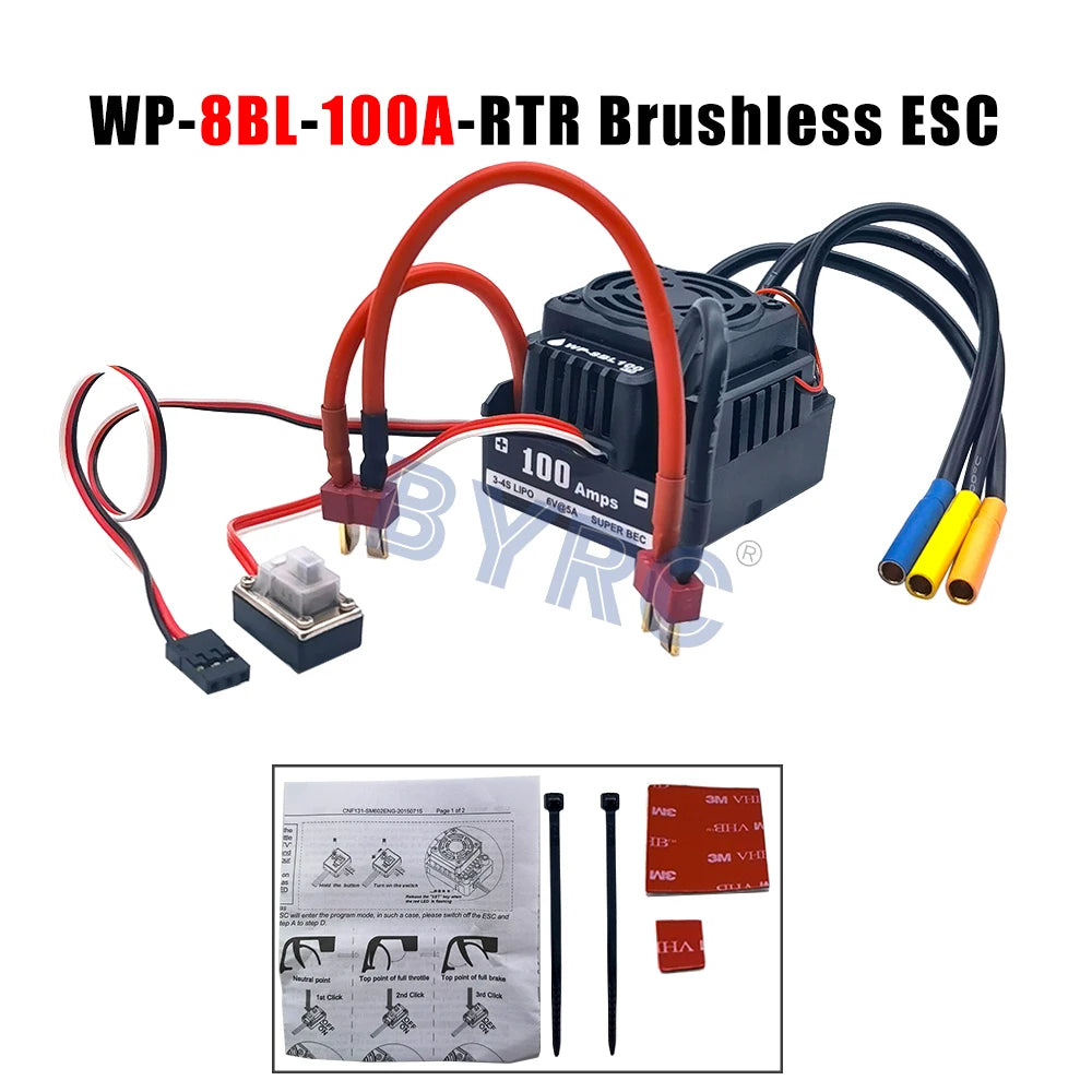 HOBBYWING Waterproof 25A 50A 60A 80A 100A 120A 150A 160A 200A RTR Brushless ESC Speed Controller For 1/10 1/8 1/7 1/6 1/5 RC Car