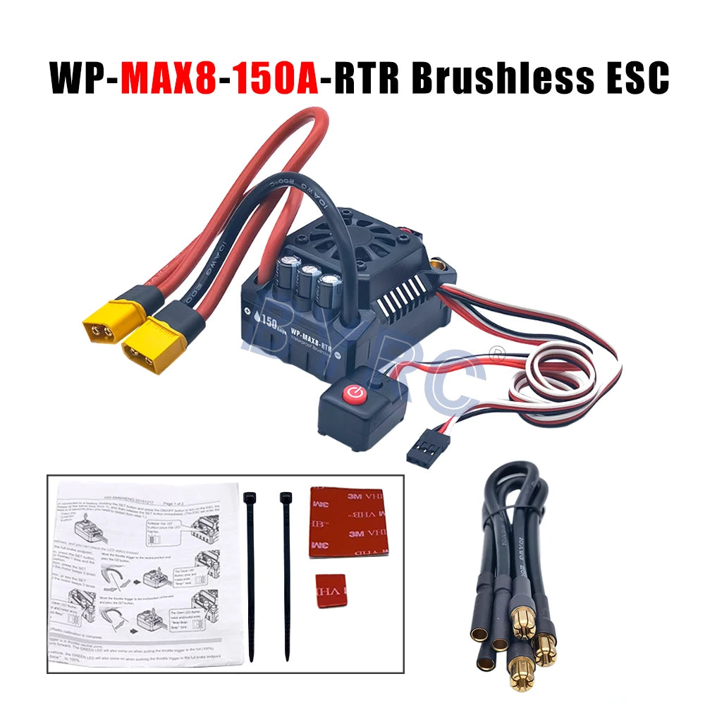 HOBBYWING Waterproof 25A 50A 60A 80A 100A 120A 150A 160A 200A RTR Brushless ESC Speed Controller For 1/10 1/8 1/7 1/6 1/5 RC Car