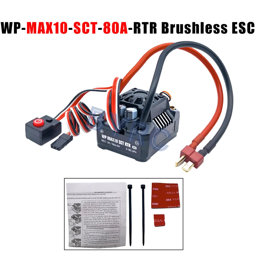 HOBBYWING Waterproof 25A 50A 60A 80A 100A 120A 150A 160A 200A RTR Brushless ESC Speed Controller For 1/10 1/8 1/7 1/6 1/5 RC Car