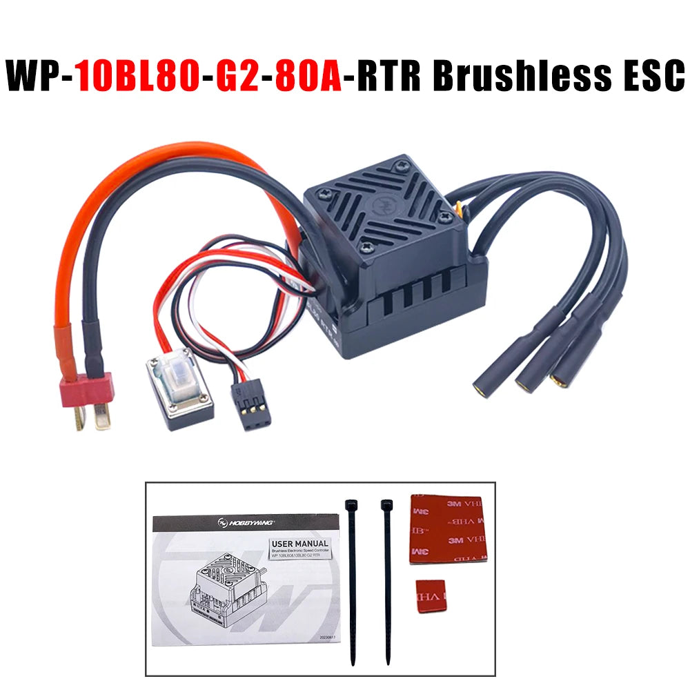 HOBBYWING Waterproof 25A 50A 60A 80A 100A 120A 150A 160A 200A RTR Brushless ESC Speed Controller For 1/10 1/8 1/7 1/6 1/5 RC Car