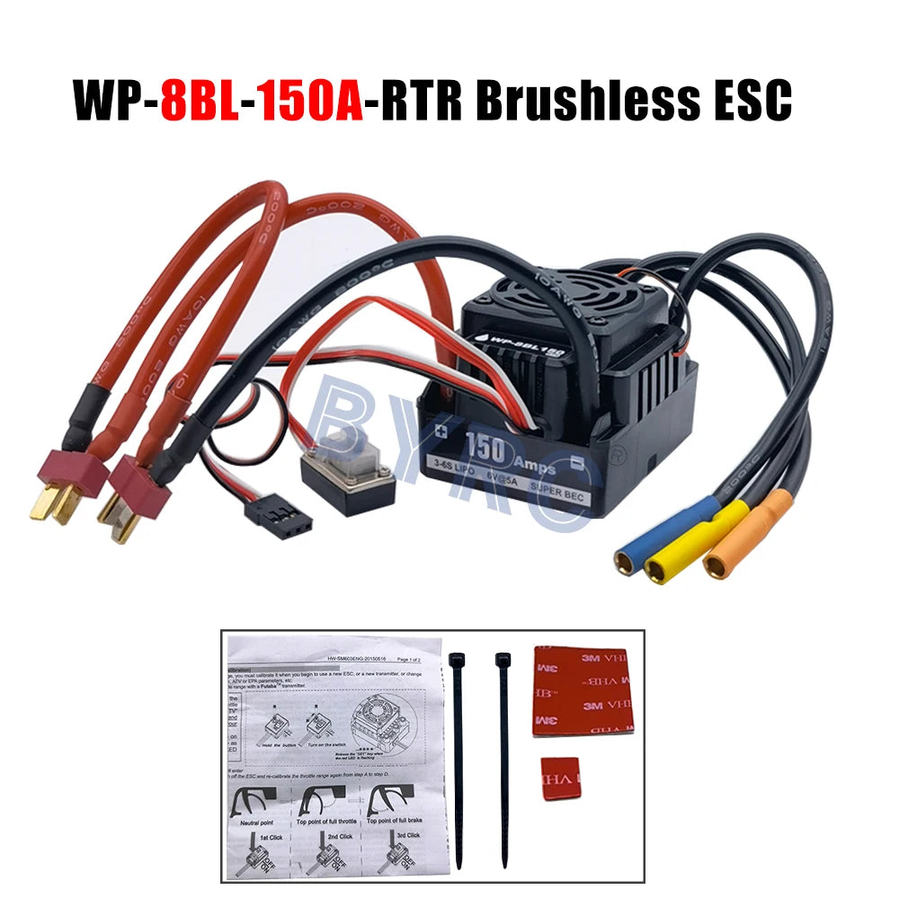 HOBBYWING Waterproof 25A 50A 60A 80A 100A 120A 150A 160A 200A RTR Brushless ESC Speed Controller For 1/10 1/8 1/7 1/6 1/5 RC Car