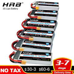 HRB 3S 11.1V RC Lipo battery 1300mah 1500mah 2200mah 4000mah 5000mah 6000mah RC Battery with XT60 plug for RC Car Drone Boat
