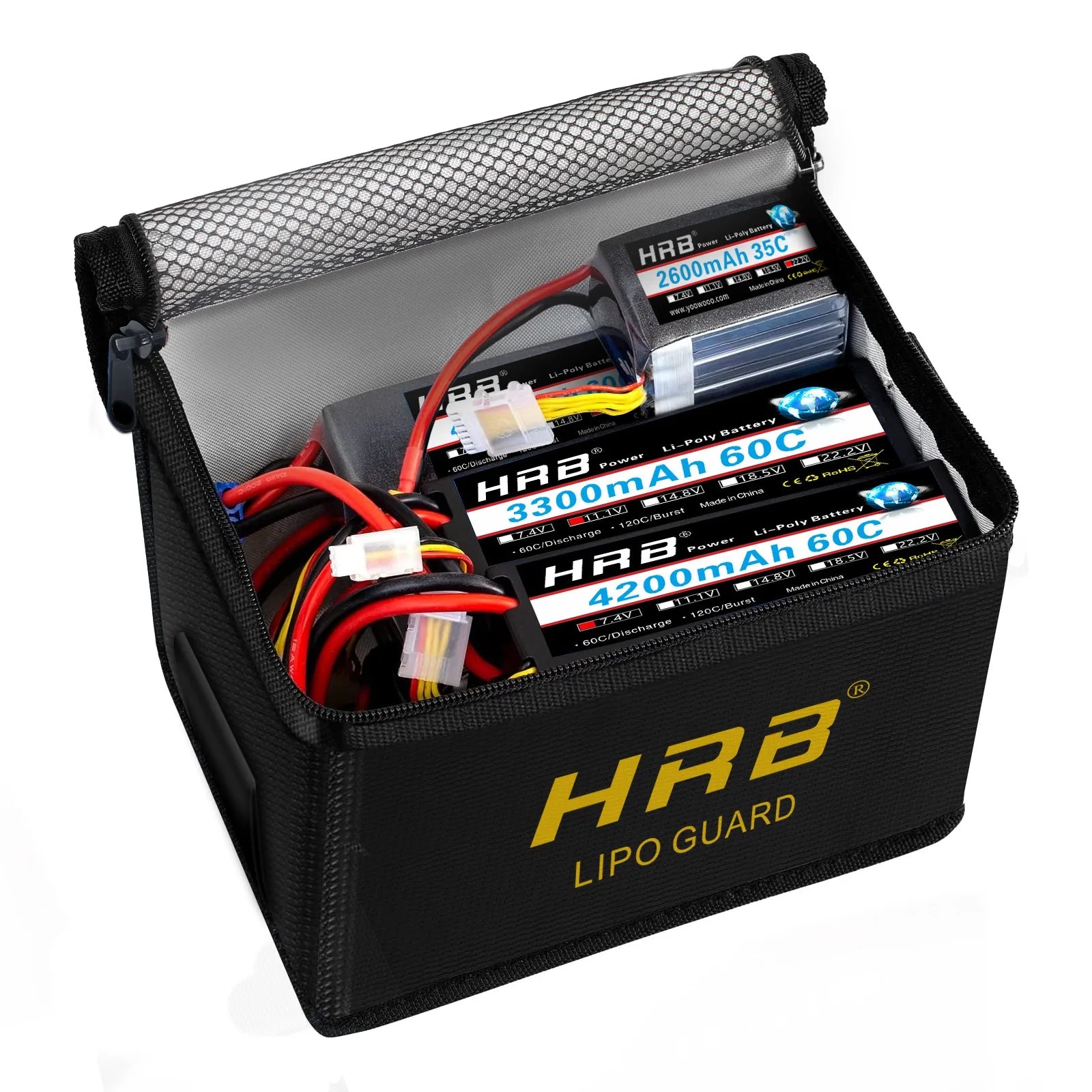 HRB Lipo Safe Bag Fireproof Safety Lipo Bag Large Capacity Storage Guard Battery Waterproof Explosion Proof Safe Fire Suitcase
