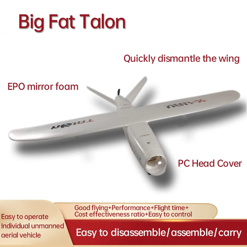 X-UAV Big Fat Talon FPV Remote Control Plane RC Airplane Drone
