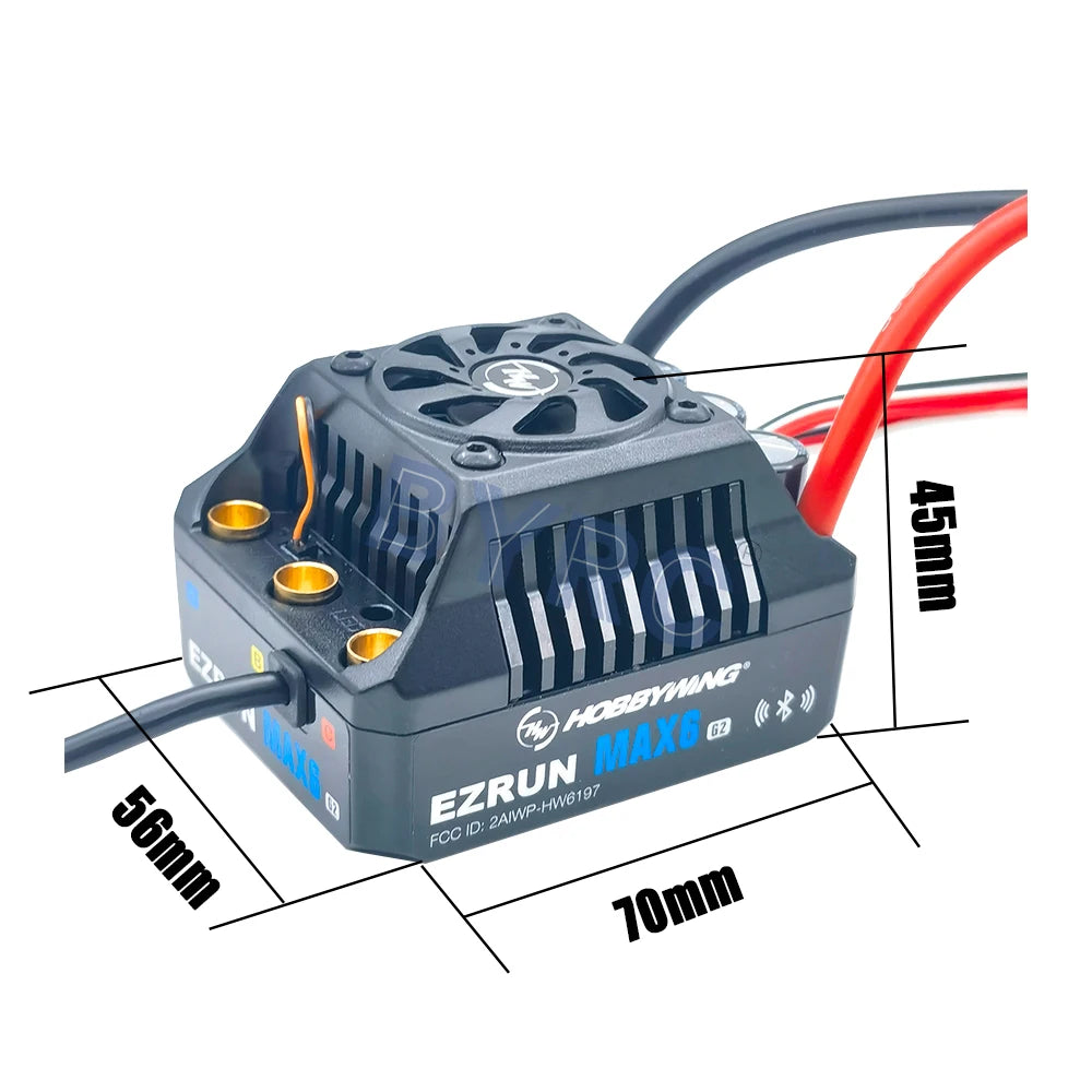 HobbyWing EzRun MAX6 G2 200A 3-8S Lipo Sensored Brushless ESC  Suitable For 1/5 1/6 1/7 Trucks And Off-road Vehicles