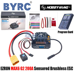 HobbyWing EzRun MAX6 G2 200A 3-8S Lipo Sensored Brushless ESC  Suitable For 1/5 1/6 1/7 Trucks And Off-road Vehicles
