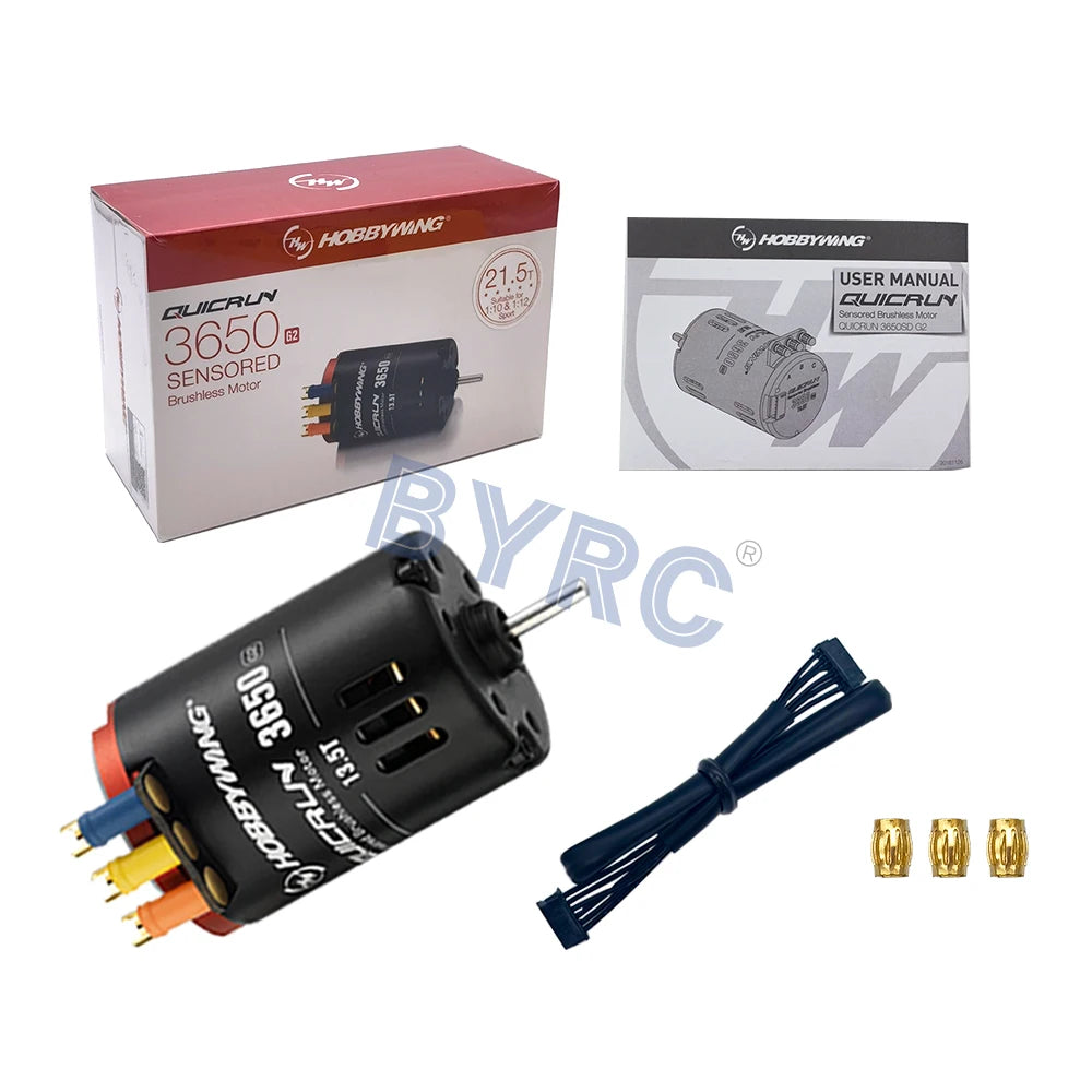 Hobbywing QUICRUN 3650 Sensored G2 6.5T 8.5T 10.5T 13.5T 17.5T 21.5T 25.5T 2-3S Race Brushless Motor For 1/10 1:12 Rc Car Trucks