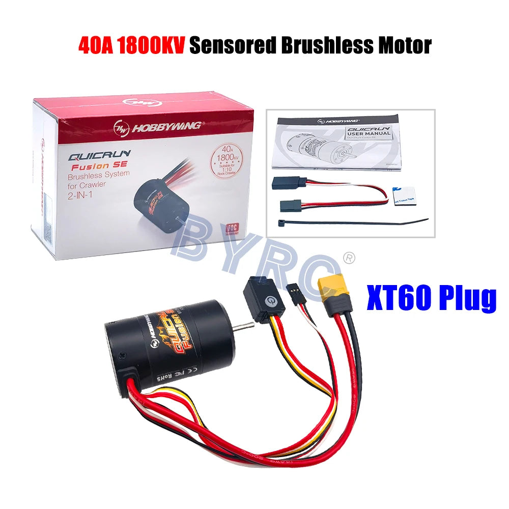 Hobbywing QuicRun Fusion SE 2-IN-1 40A 1200KV 1800KV  Brushless Sensored Waterproof Motor For 1/10 RC Rock Crawler Car