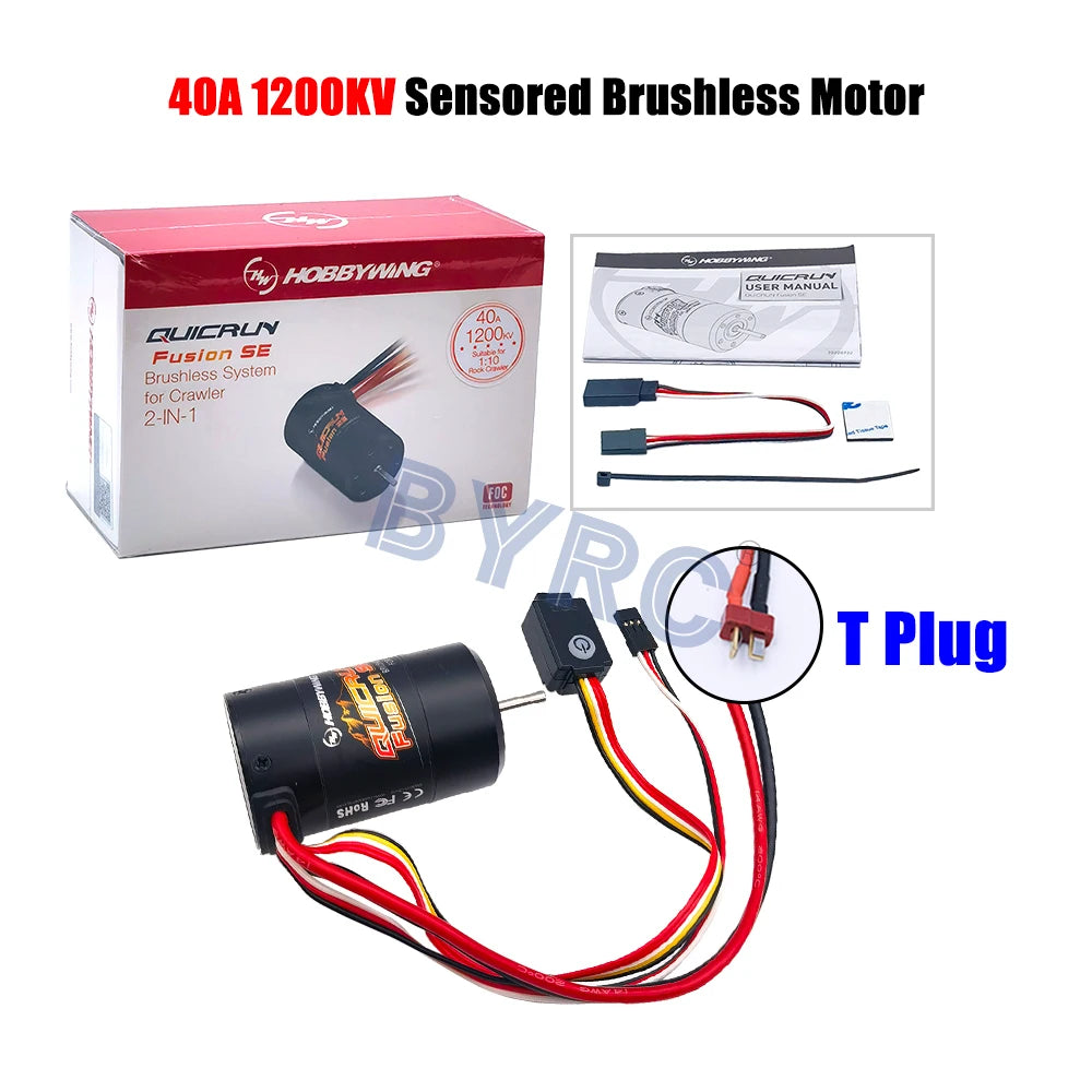 Hobbywing QuicRun Fusion SE 2-IN-1 40A 1200KV 1800KV  Brushless Sensored Waterproof Motor For 1/10 RC Rock Crawler Car