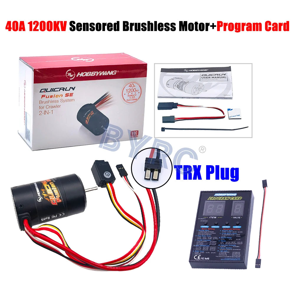 Hobbywing QuicRun Fusion SE 2-IN-1 40A 1200KV 1800KV  Brushless Sensored Waterproof Motor For 1/10 RC Rock Crawler Car