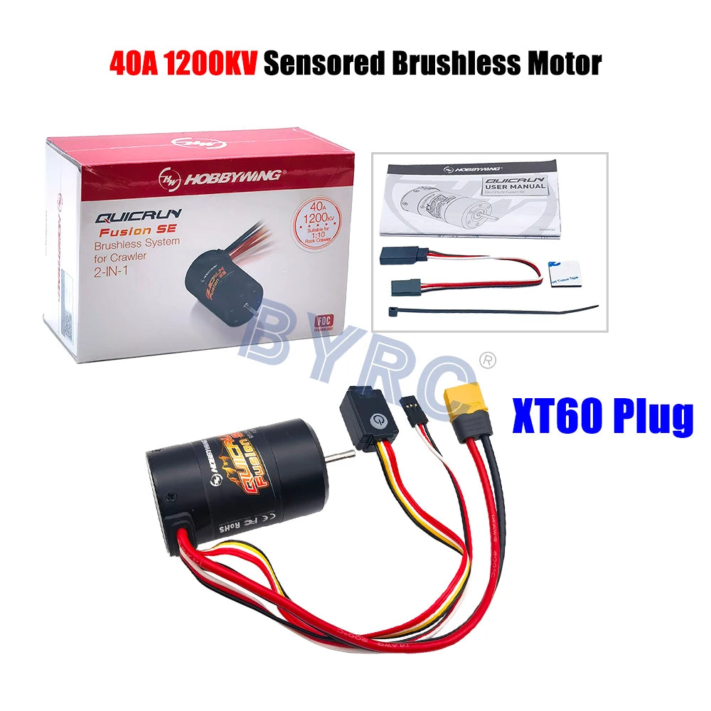 Hobbywing QuicRun Fusion SE 2-IN-1 40A 1200KV 1800KV  Brushless Sensored Waterproof Motor For 1/10 RC Rock Crawler Car