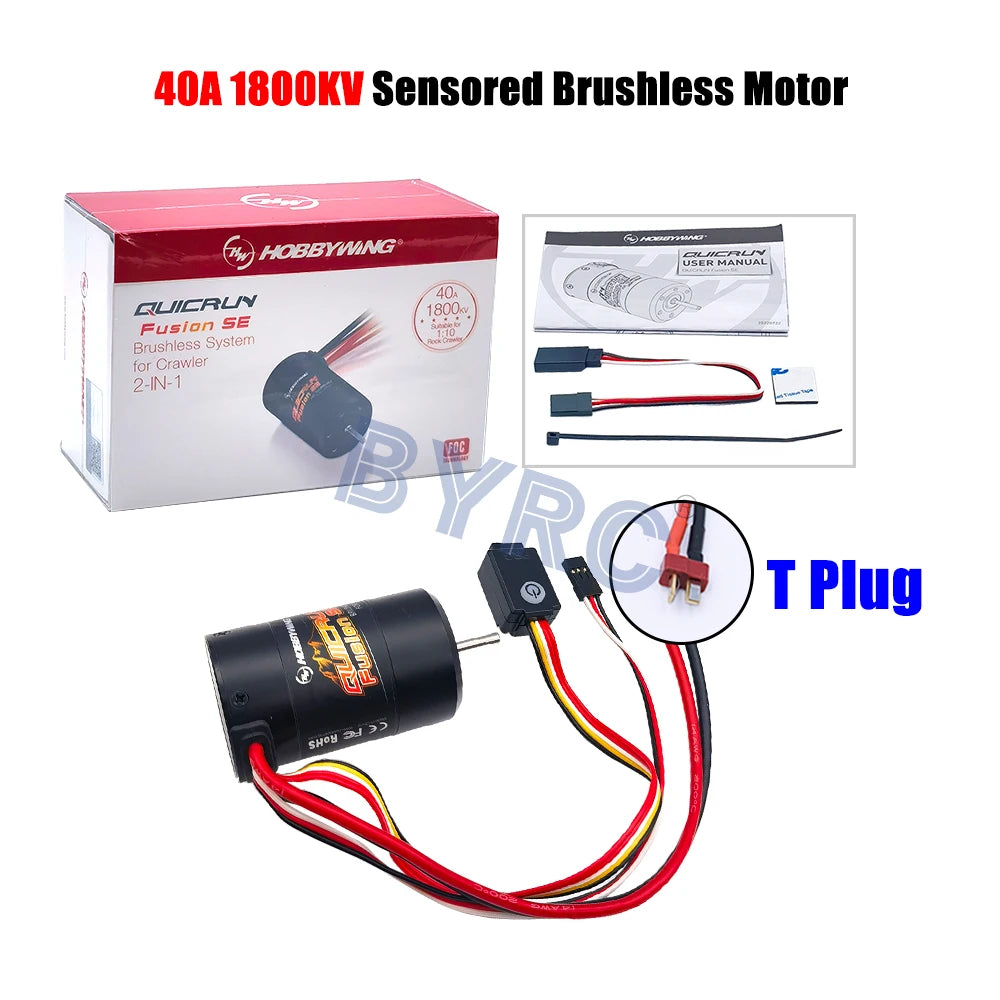 Hobbywing QuicRun Fusion SE 2-IN-1 40A 1200KV 1800KV  Brushless Sensored Waterproof Motor For 1/10 RC Rock Crawler Car