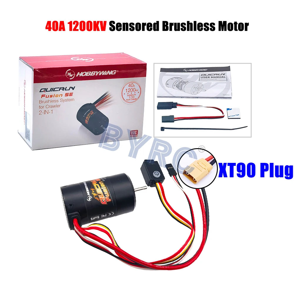 Hobbywing QuicRun Fusion SE 2-IN-1 40A 1200KV 1800KV  Brushless Sensored Waterproof Motor For 1/10 RC Rock Crawler Car