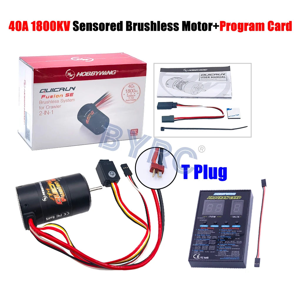 Hobbywing QuicRun Fusion SE 2-IN-1 40A 1200KV 1800KV  Brushless Sensored Waterproof Motor For 1/10 RC Rock Crawler Car