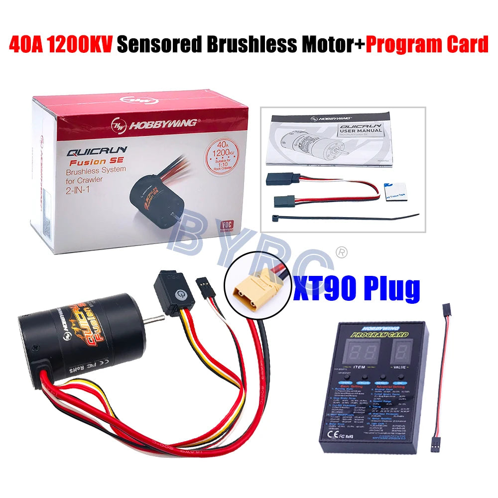 Hobbywing QuicRun Fusion SE 2-IN-1 40A 1200KV 1800KV  Brushless Sensored Waterproof Motor For 1/10 RC Rock Crawler Car