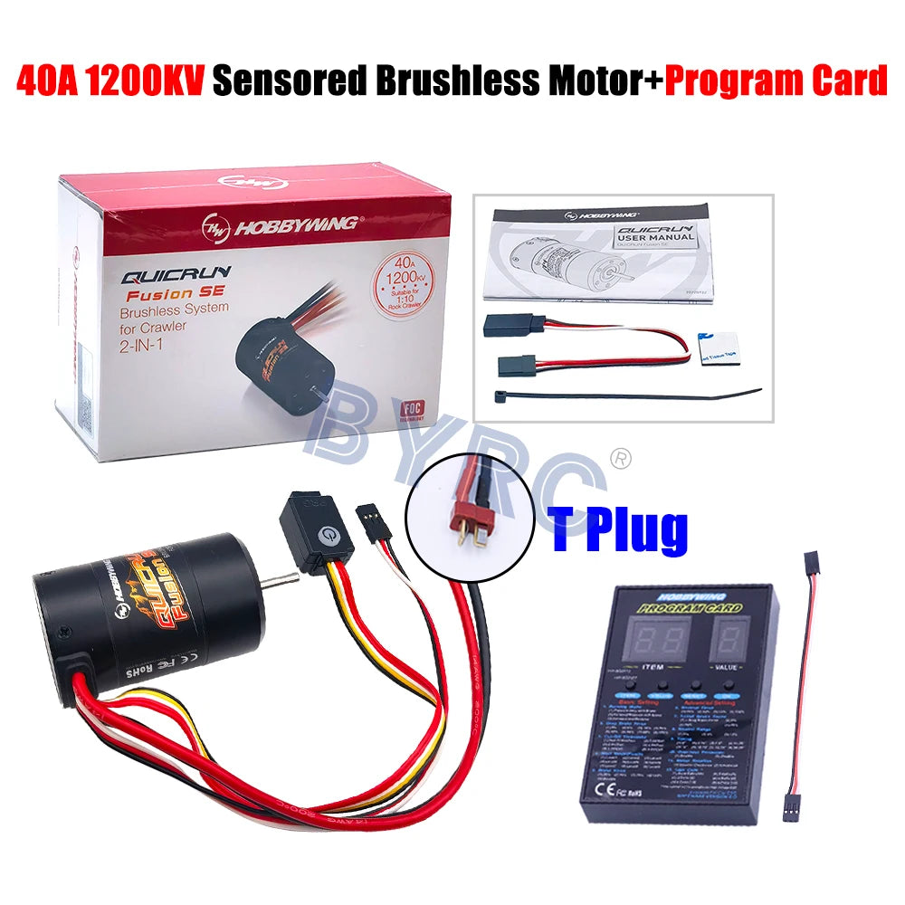 Hobbywing QuicRun Fusion SE 2-IN-1 40A 1200KV 1800KV  Brushless Sensored Waterproof Motor For 1/10 RC Rock Crawler Car