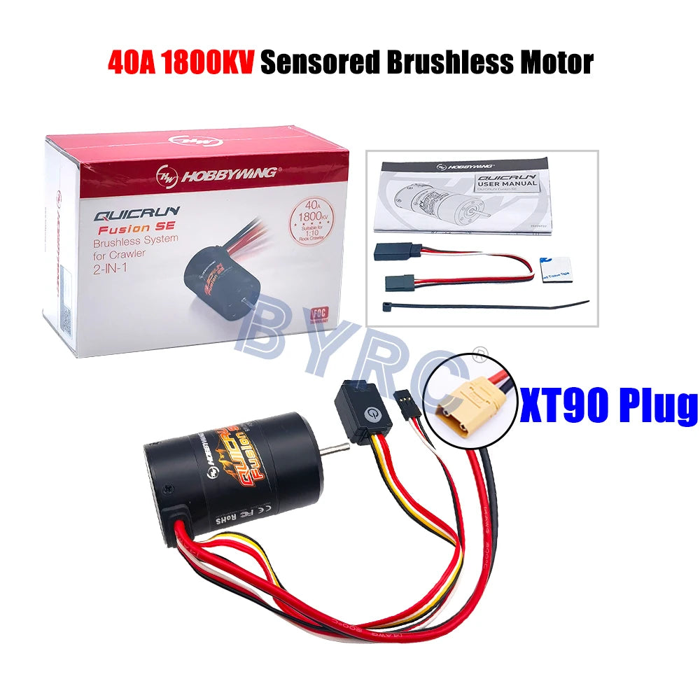 Hobbywing QuicRun Fusion SE 2-IN-1 40A 1200KV 1800KV  Brushless Sensored Waterproof Motor For 1/10 RC Rock Crawler Car
