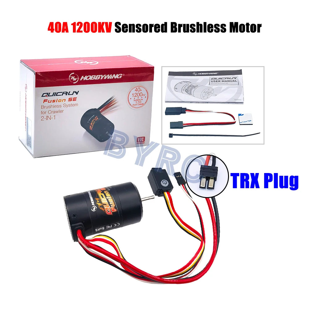 Hobbywing QuicRun Fusion SE 2-IN-1 40A 1200KV 1800KV  Brushless Sensored Waterproof Motor For 1/10 RC Rock Crawler Car