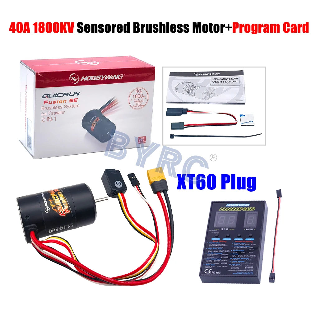 Hobbywing QuicRun Fusion SE 2-IN-1 40A 1200KV 1800KV  Brushless Sensored Waterproof Motor For 1/10 RC Rock Crawler Car