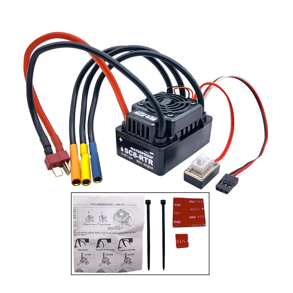Hobbywing  SC8-RTR 120A Brushless ESC + KRUN 3660 2600/3300/3500/3800/4600KV Sensorless Motor +Program card for 1/10 RC Car