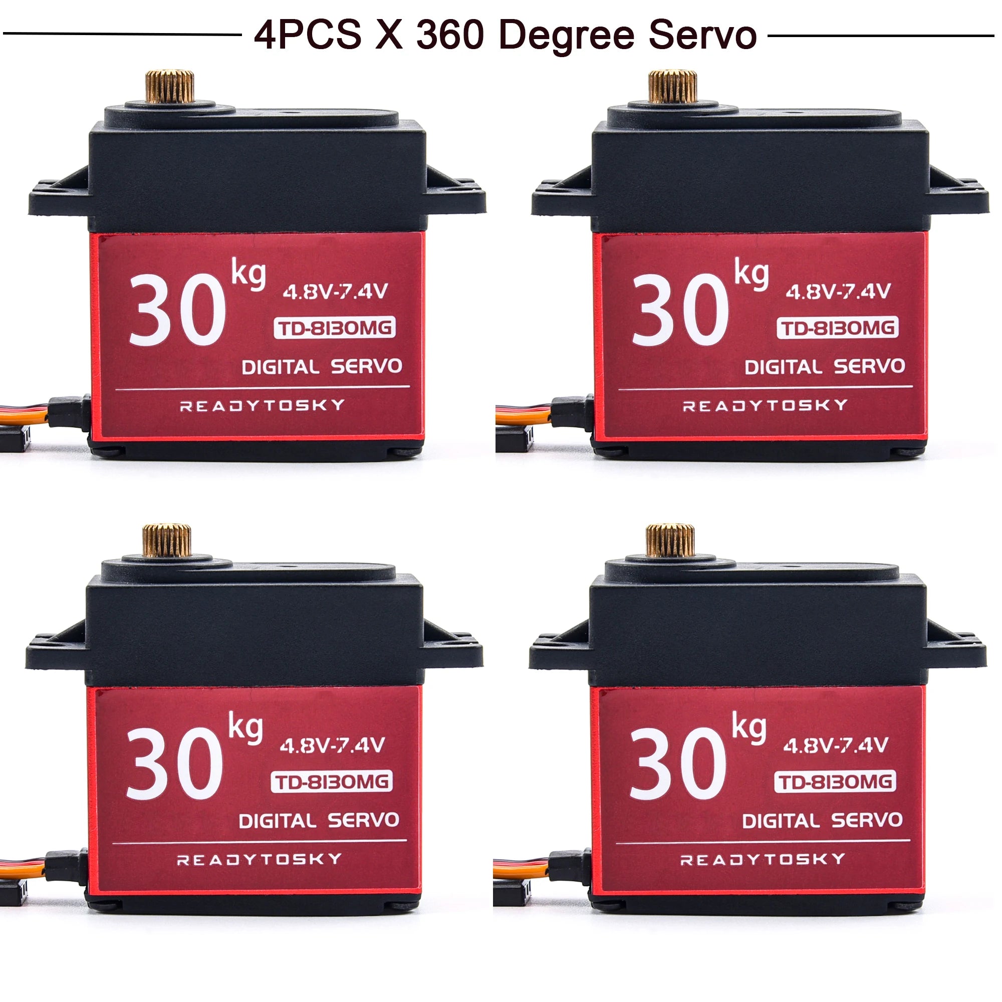 Readytosky 30KG Servo TD-8130MG 90~180 / 270 / 360 Degree Update Metal Gear Digital Servo 25T Arm for 1/8 1/10 Scale RC Car Toy