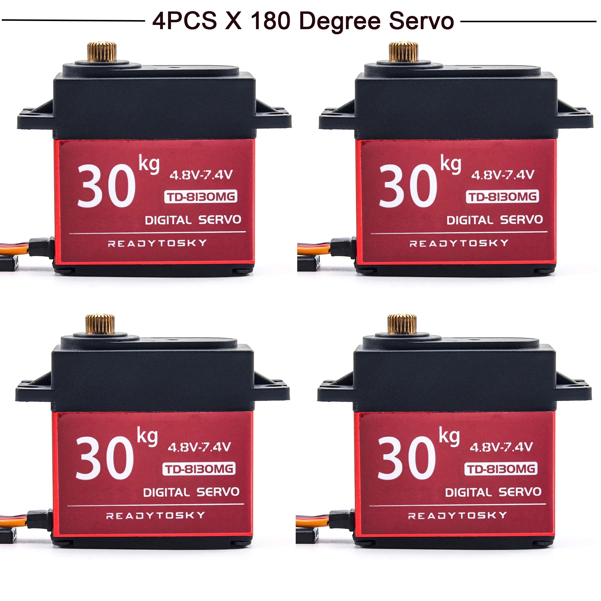 Readytosky 30KG Servo TD-8130MG 90~180 / 270 / 360 Degree Update Metal Gear Digital Servo 25T Arm for 1/8 1/10 Scale RC Car Toy
