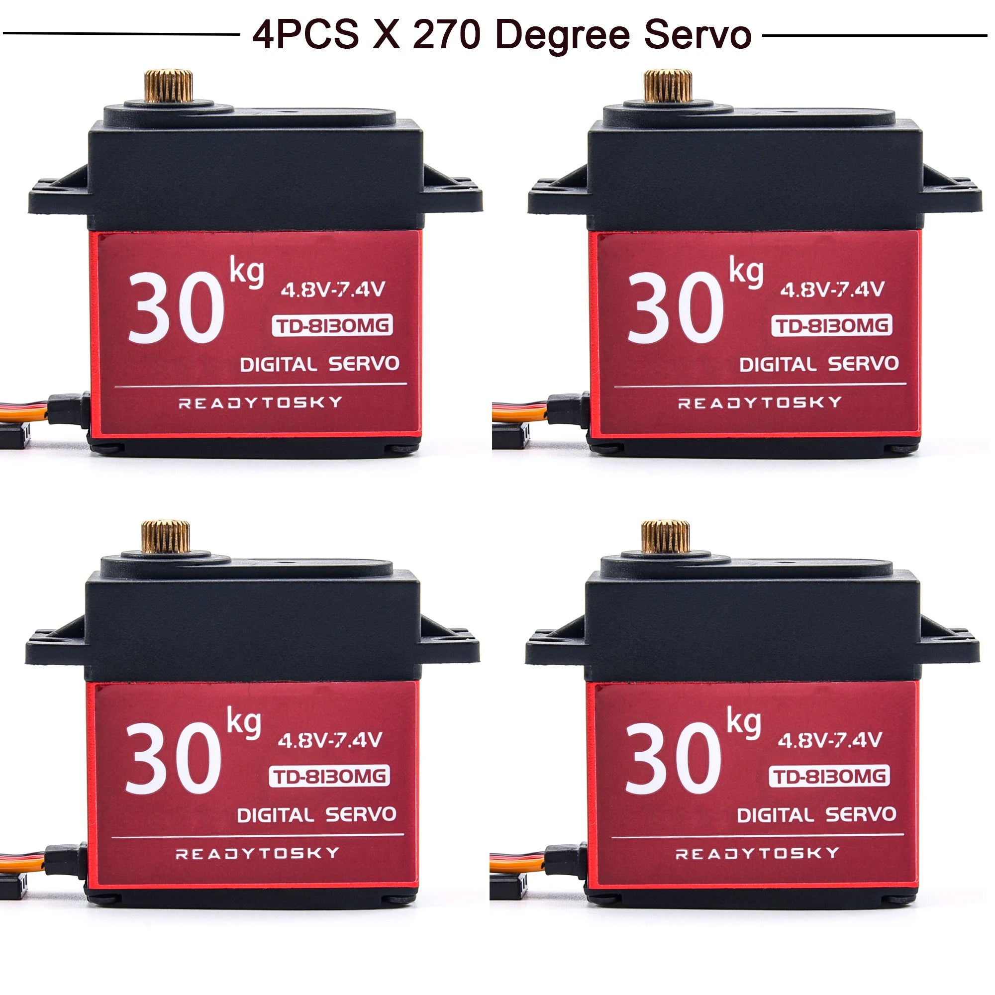 Readytosky 30KG Servo TD-8130MG 90~180 / 270 / 360 Degree Update Metal Gear Digital Servo 25T Arm for 1/8 1/10 Scale RC Car Toy