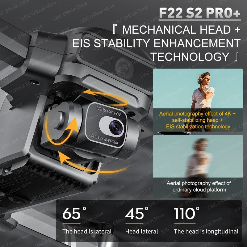SJRC F22 S2 PRO+ Drone 4K Professional with Camera Laser Obstacle Avoidance 2-axis EIS Gimbal 5G WIFI GPS 6KM FPV RC Quadcopter