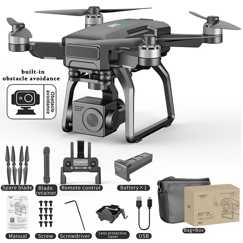 SJRC F7S/F7 4K PRO Camera Drone GPS HD 5G WiFi FPV 3KM 3 Axis Gimbal EIS Professional Brushless Quadcopter With RC Foldable Dron