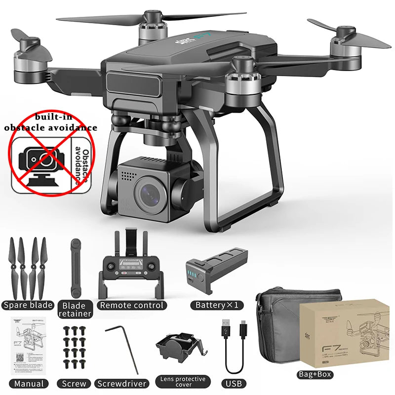 SJRC F7S/F7 4K PRO Camera Drone GPS HD 5G WiFi FPV 3KM 3 Axis Gimbal EIS Professional Brushless Quadcopter With RC Foldable Dron