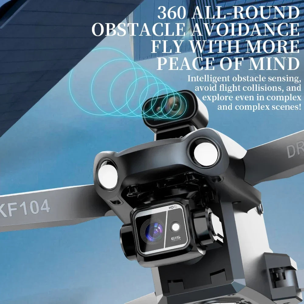 SJRC KF104 MAX 5G Image Transmission GPS Drone 8K 3-Axis Gimbal EIS Camera With Laser Obstacle avoidance RC Foldable Quadcopter