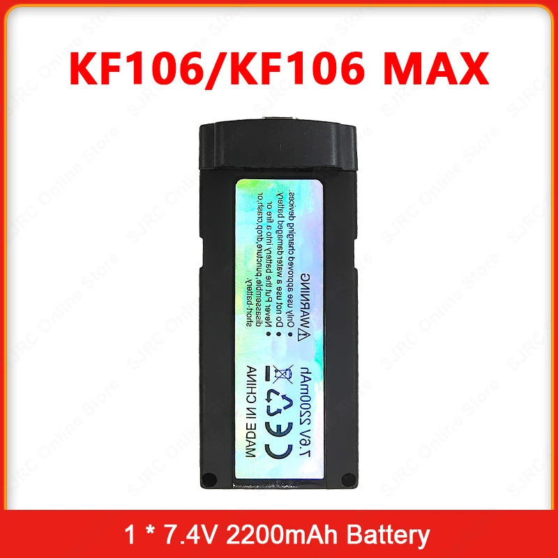 SJRC KF106 Max Drone Battery 7.4V 2200 mAh Oriiginal KF106 4K Camera  GPS Dron Accessories Maximum Flight Time 22 Minutes