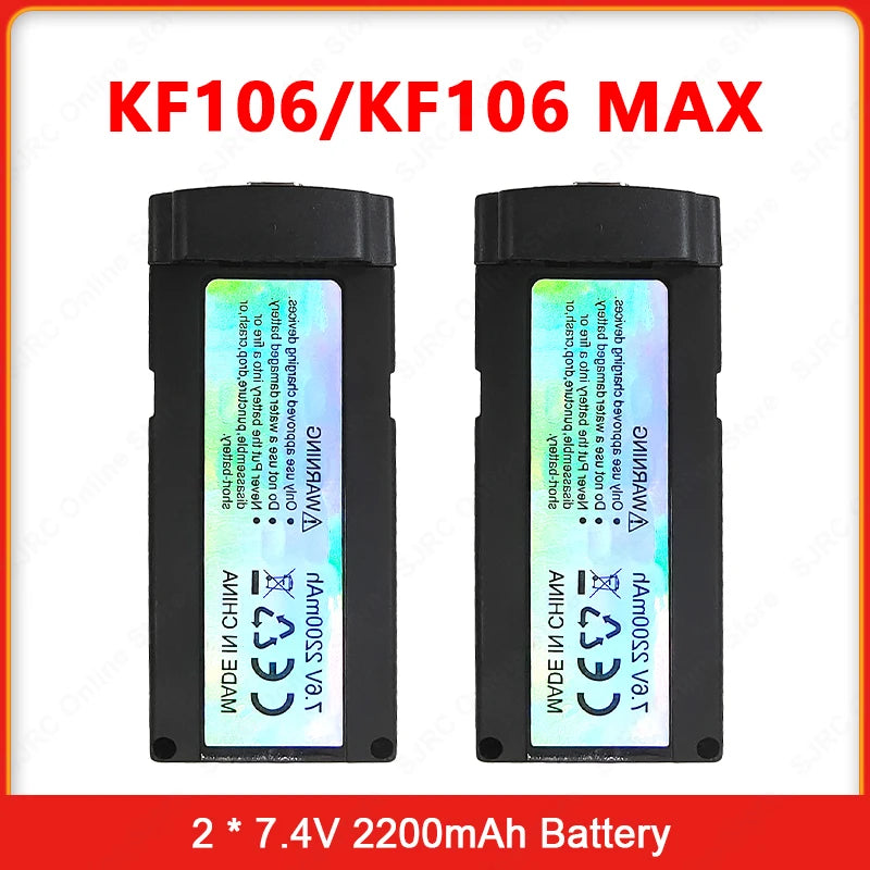 SJRC KF106 Max Drone Battery 7.4V 2200 mAh Oriiginal KF106 4K Camera  GPS Dron Accessories Maximum Flight Time 22 Minutes