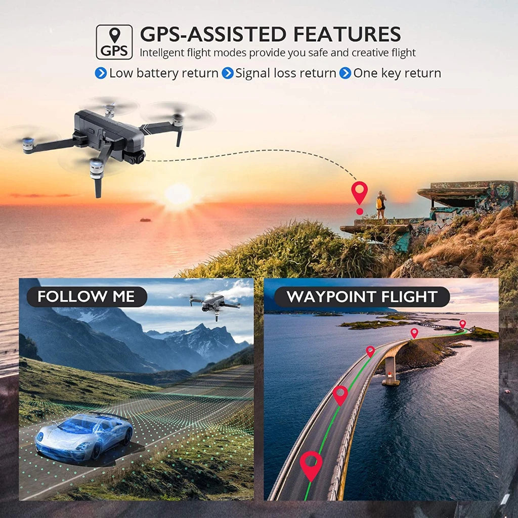 SJRC Professional F11S 4K Pro GPS 5G WIFI 3KM RC Distance FPV 2-Axis Electronic Stabilization Gimbal Brushless RC Drone Boy Toy