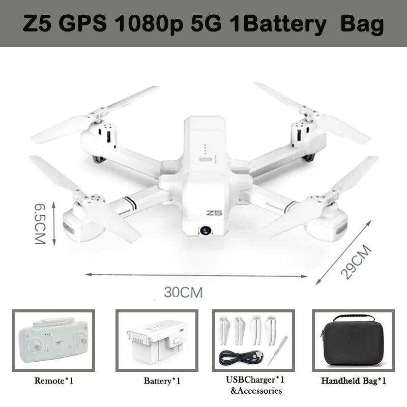SJRC Z5 RC Drone RTF With 5G WiFi FPV 1080P Camera Profissional Selfie Folding Optical Flow Quadcopter vs XS809 B5W JJPRO X5 F11