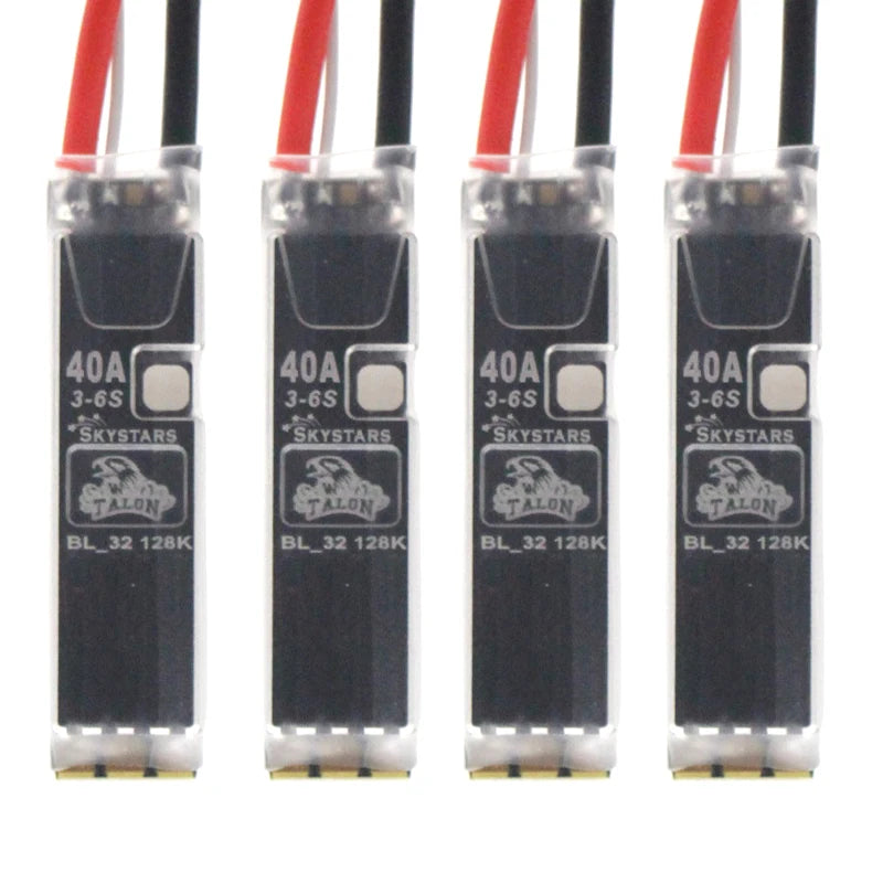 Skystars Talon32 Slim40A 40A Brushless ESC 3-6S LiPo BLHeli_32 128K with RGB LED Support Telemetry for 110-330 Multirotor Drones
