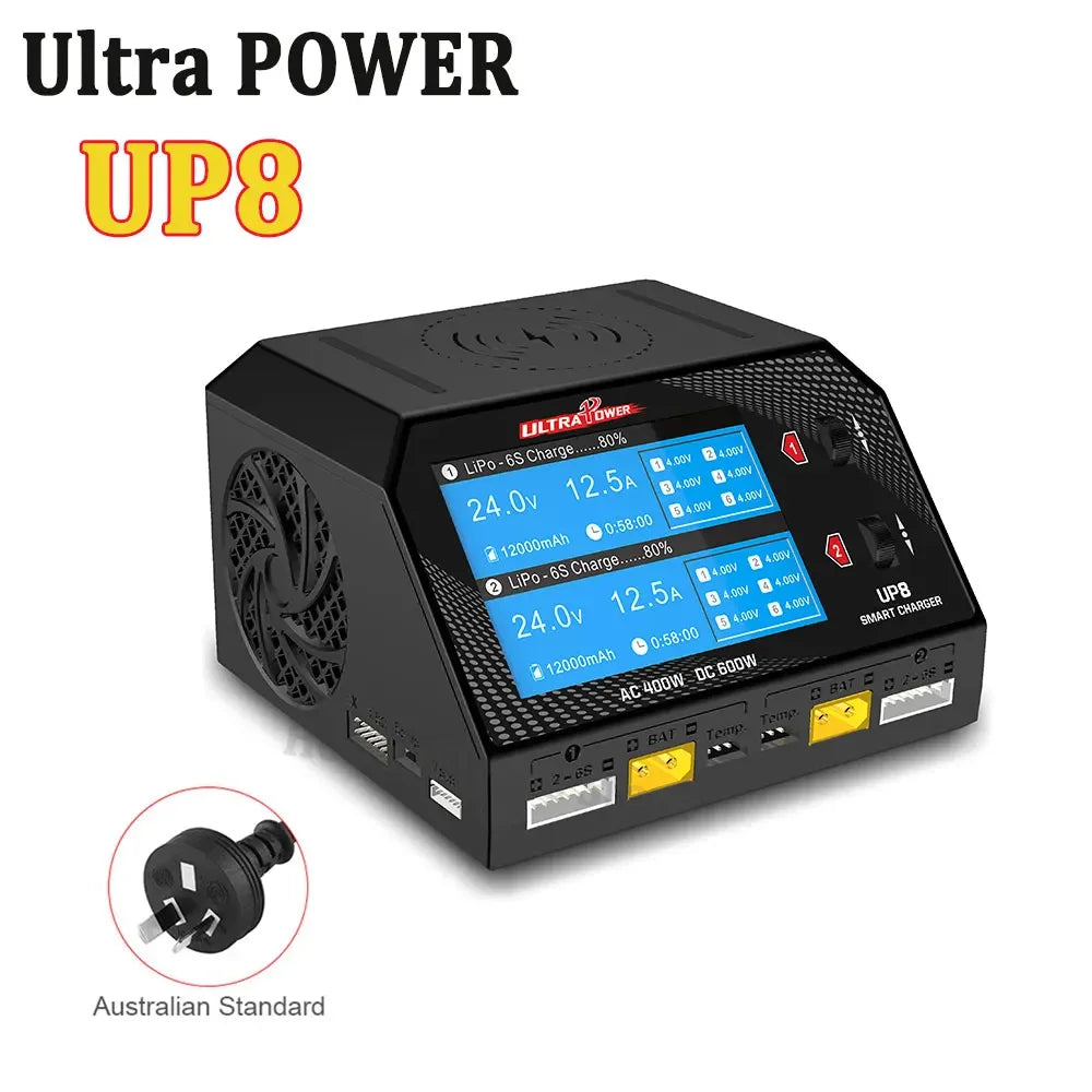 Ultra POWER UP8 Battery Charger Dual Channel 2x16A AC 400W DC 600W LiPo LiHV LiIon LiFe NiCd NiMH Balance Charger Discharger
