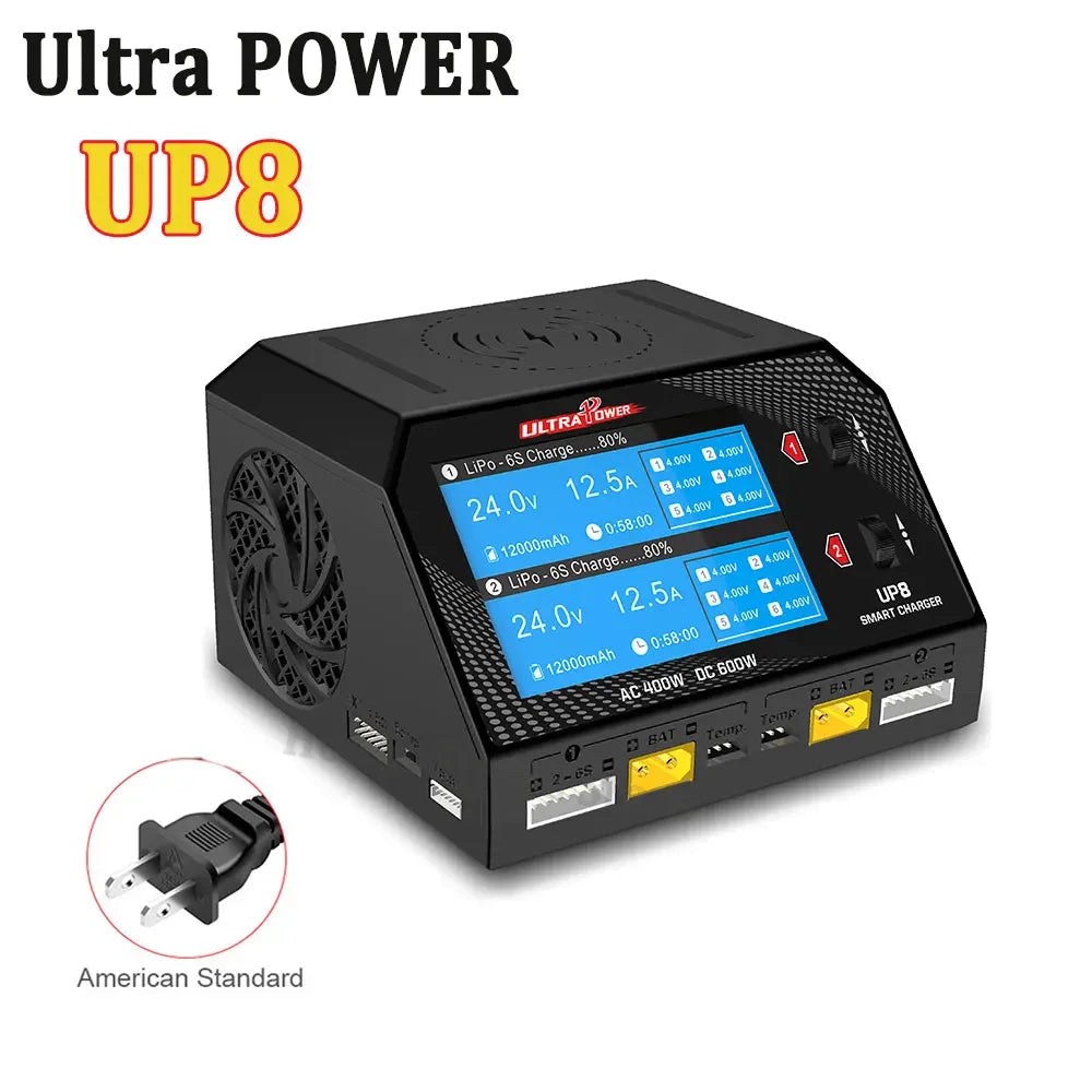 Ultra POWER UP8 Battery Charger Dual Channel 2x16A AC 400W DC 600W LiPo LiHV LiIon LiFe NiCd NiMH Balance Charger Discharger