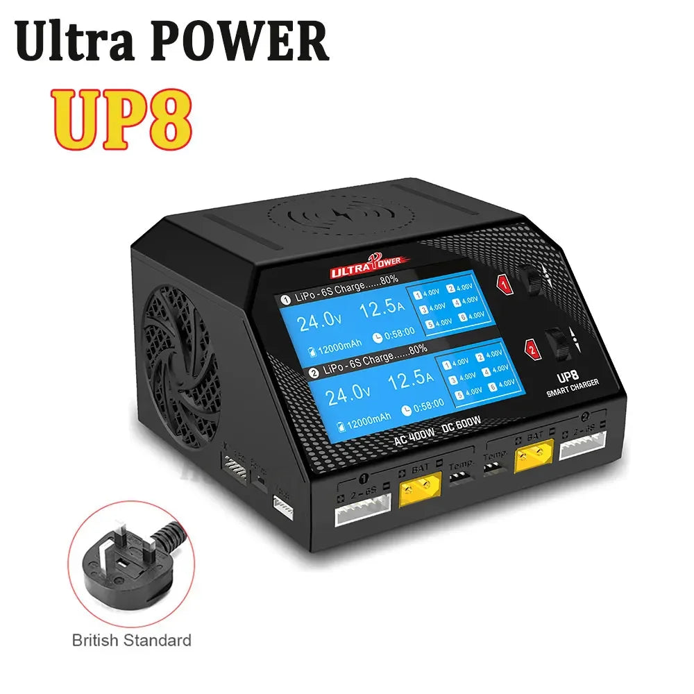 Ultra POWER UP8 Battery Charger Dual Channel 2x16A AC 400W DC 600W LiPo LiHV LiIon LiFe NiCd NiMH Balance Charger Discharger