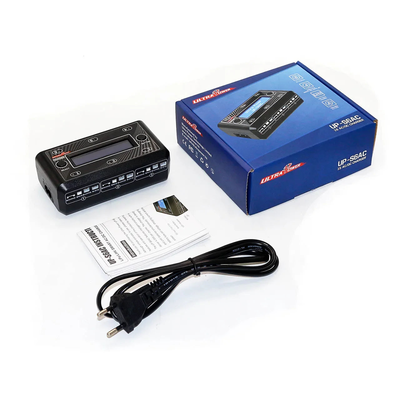 Ultra Power UP-S6AC LCD Digital Display 6x4.35W AC DC Battery Charger for 1S LiPO LiHV RC Model Accessories