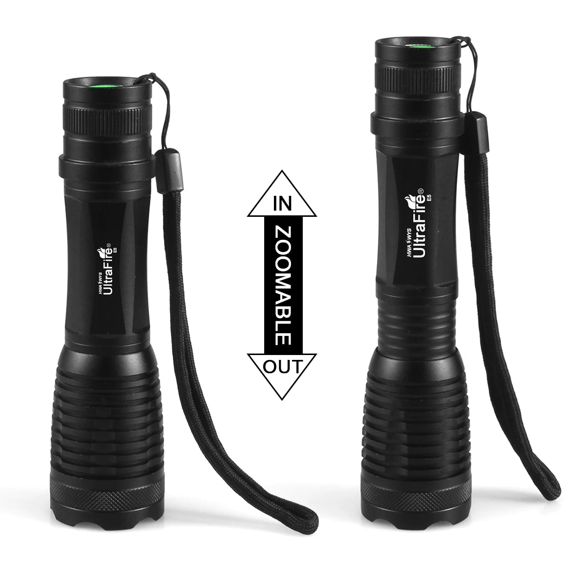 UltraFire E5 395-405nm UV Flashlight Ultra Powerful Zoomable UV Light Luminaire Ultraviolet Lamp for Pet Urine Detector Scorpion