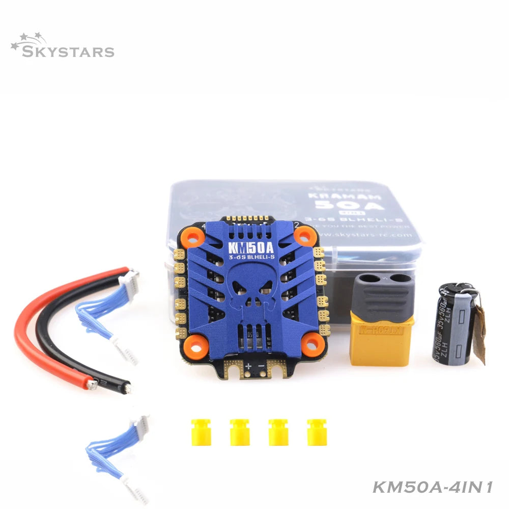 skystars KM50A 3-6S 4 In 1 ESC BLHeli_S ESC Speed Controller Board Support Dshot150 Dshot300 Dshot600 for FPV RC Racing Drone